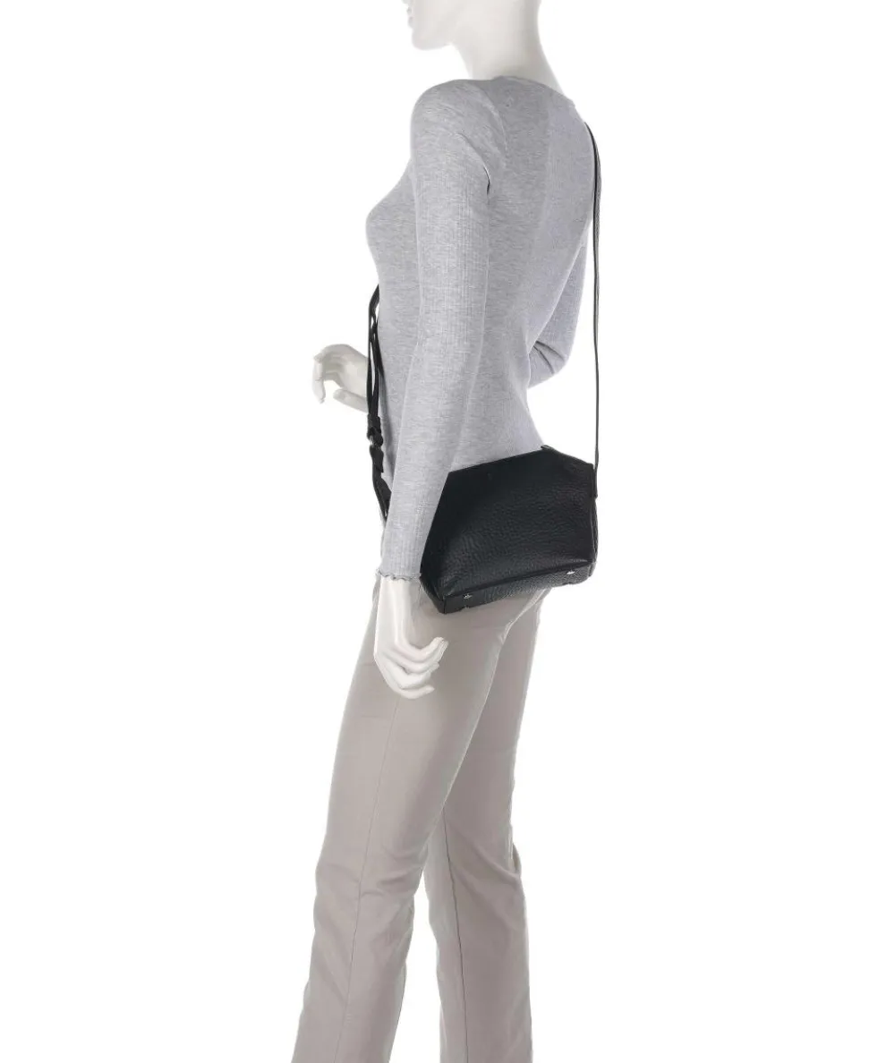 Hirsch Orania Umhängetasche genarbtes Leder schwarz