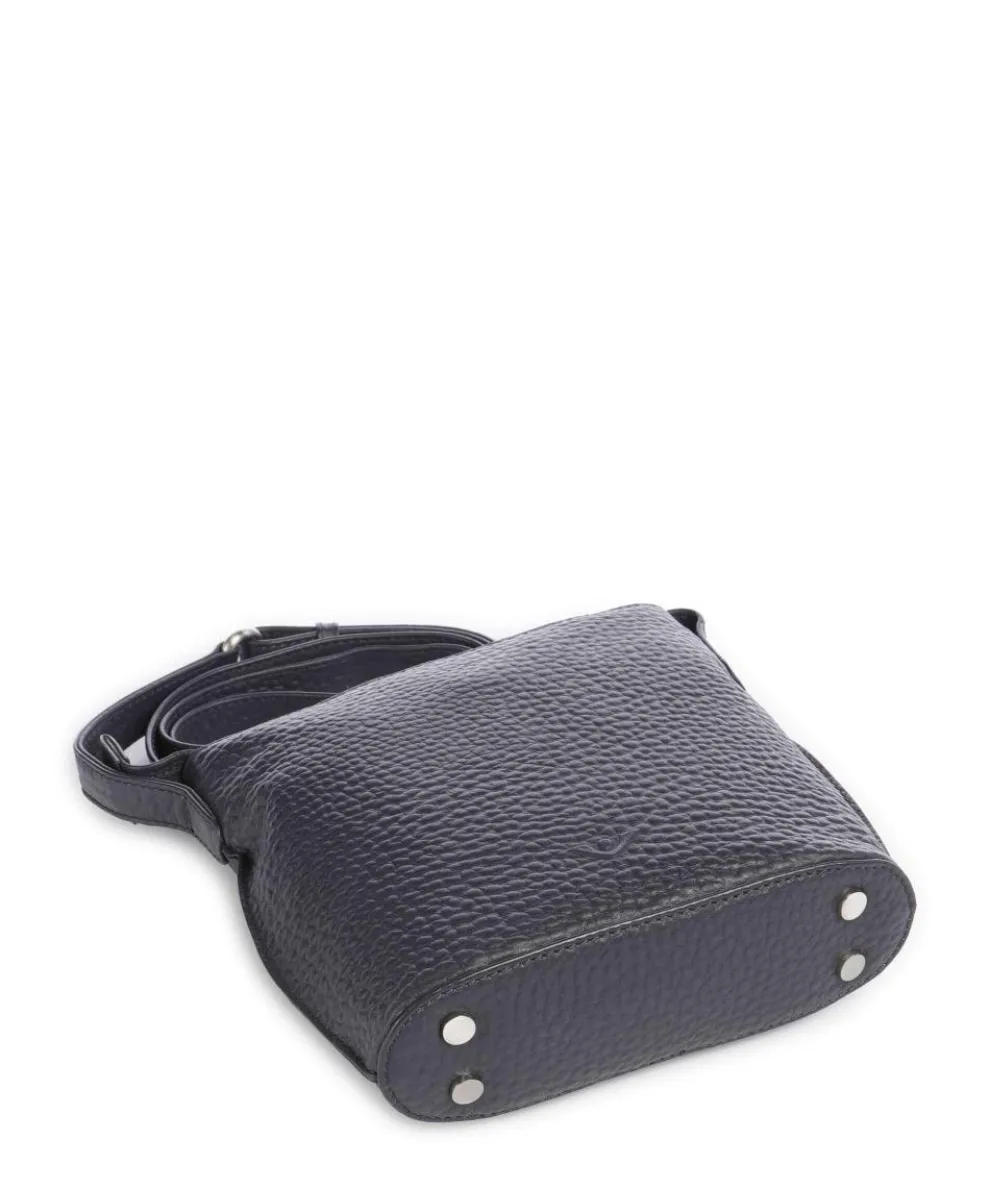 Hirsch Umhängetasche genarbtes Leder dunkelblau