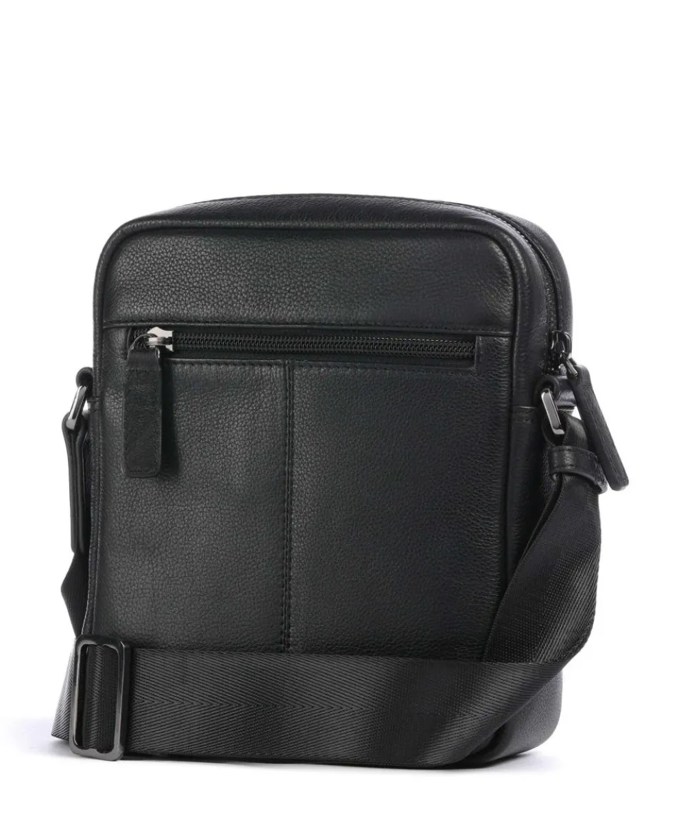 Horizon Umhängetasche genarbtes Rindsleder schwarz