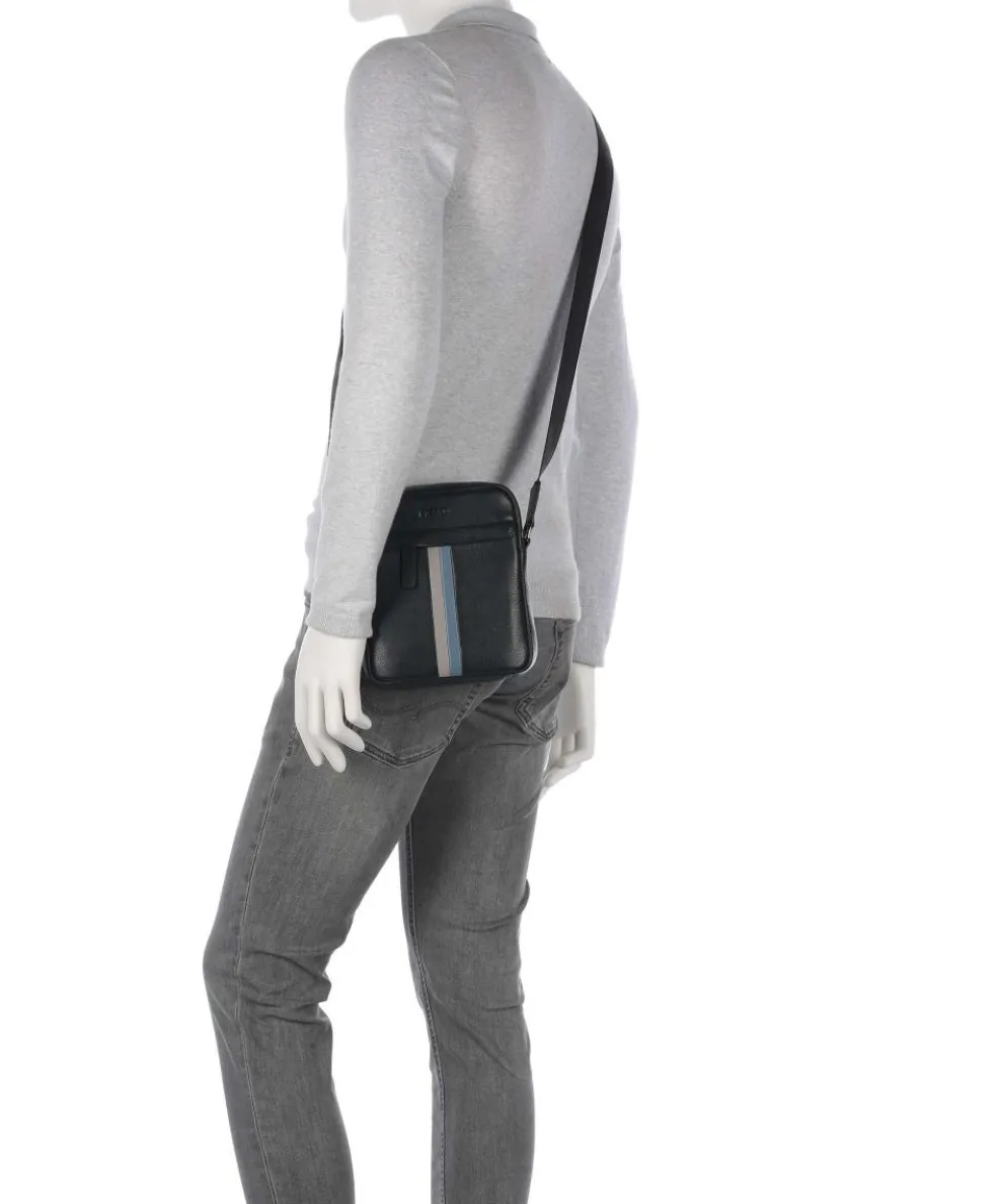 Horizon Umhängetasche genarbtes Rindsleder schwarz