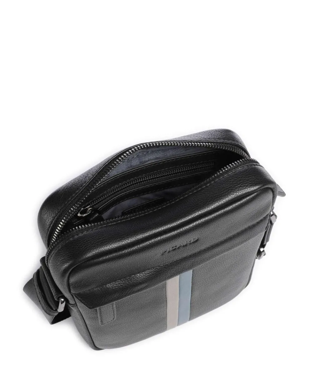 Horizon Umhängetasche genarbtes Rindsleder schwarz