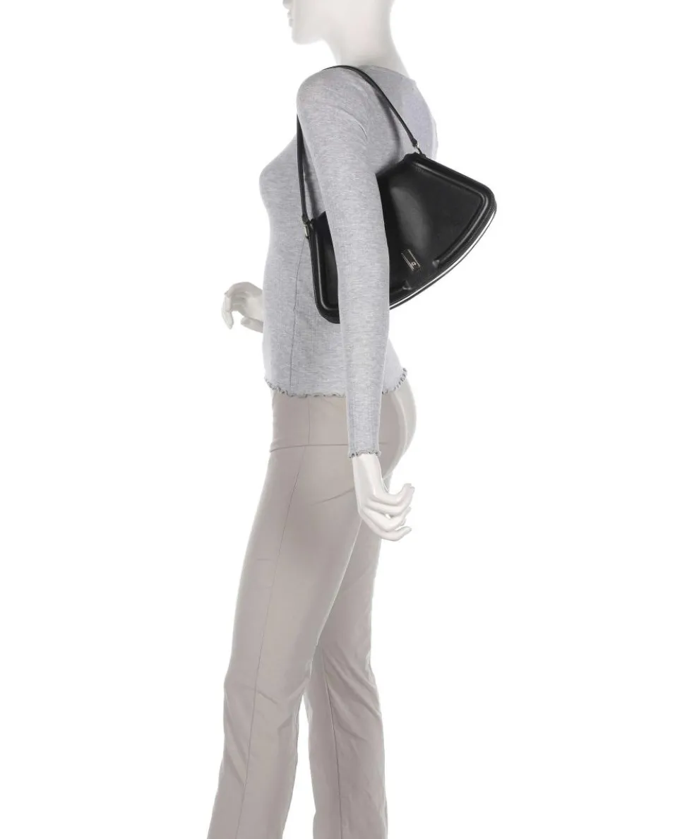 Ariell Schultertasche glattes Rindsleder schwarz