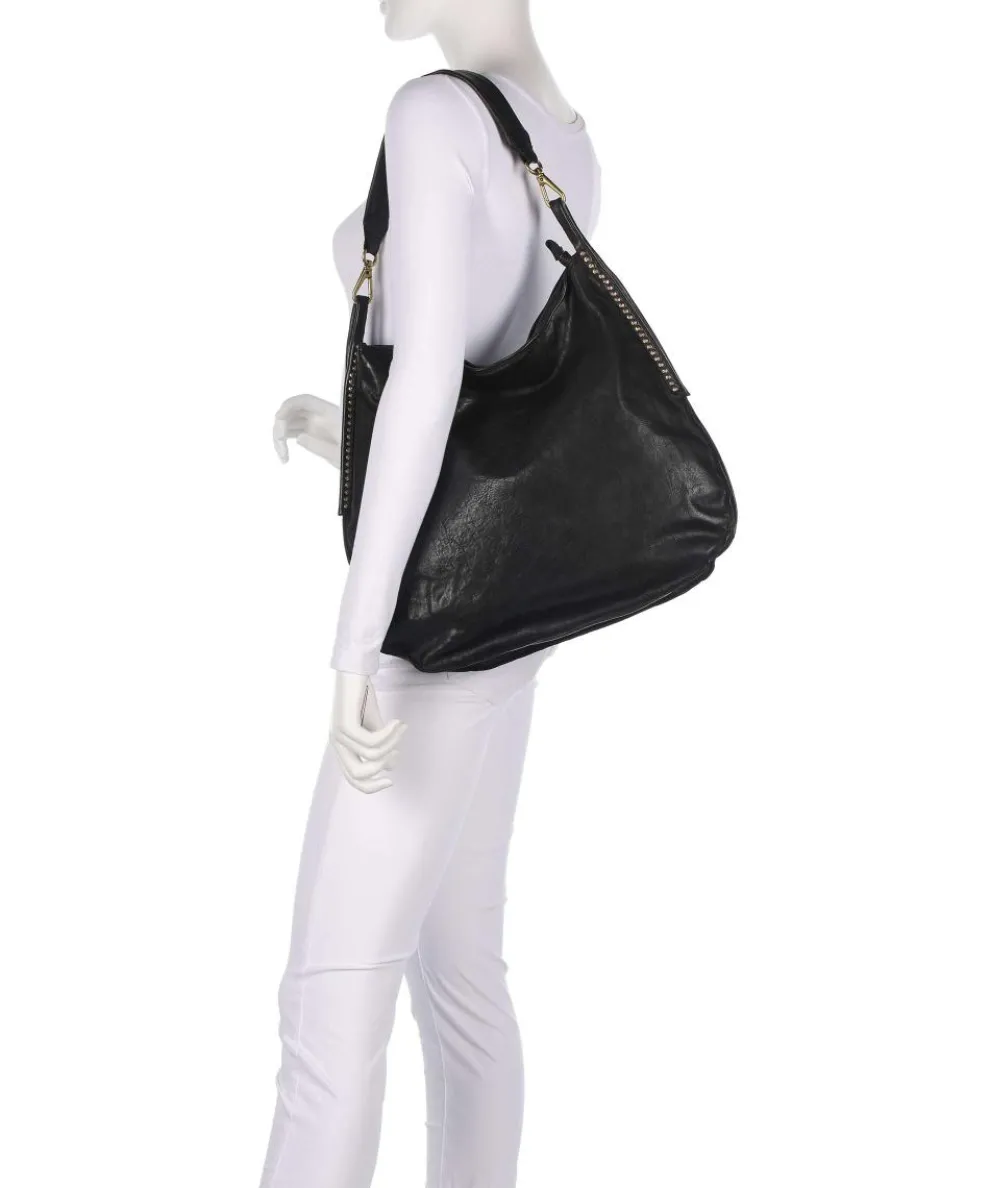 Beuteltasche fein genarbtes Rindsleder schwarz