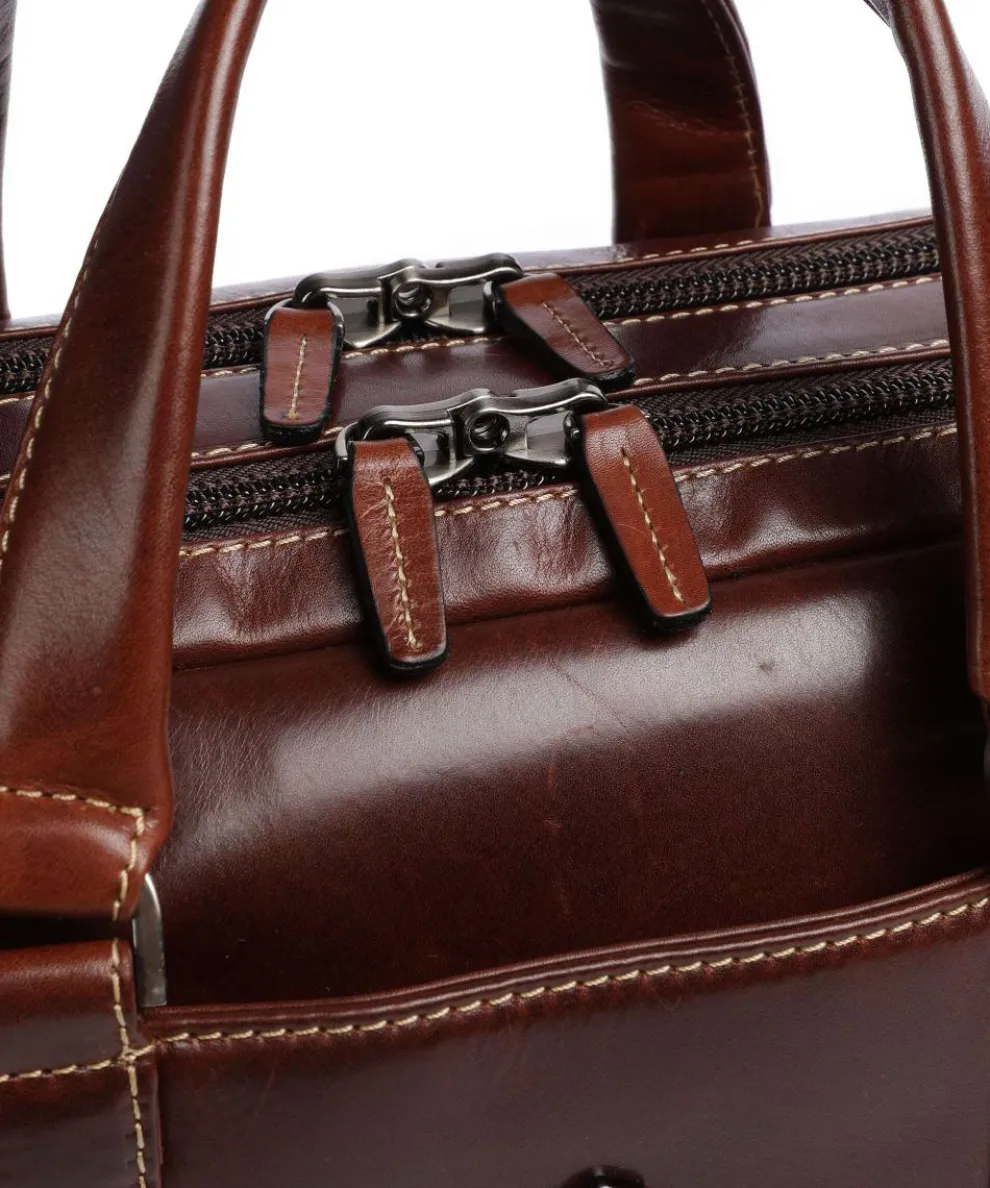 Montana Aktentasche 15″ fein genarbtes Rindsleder dunkelbraun