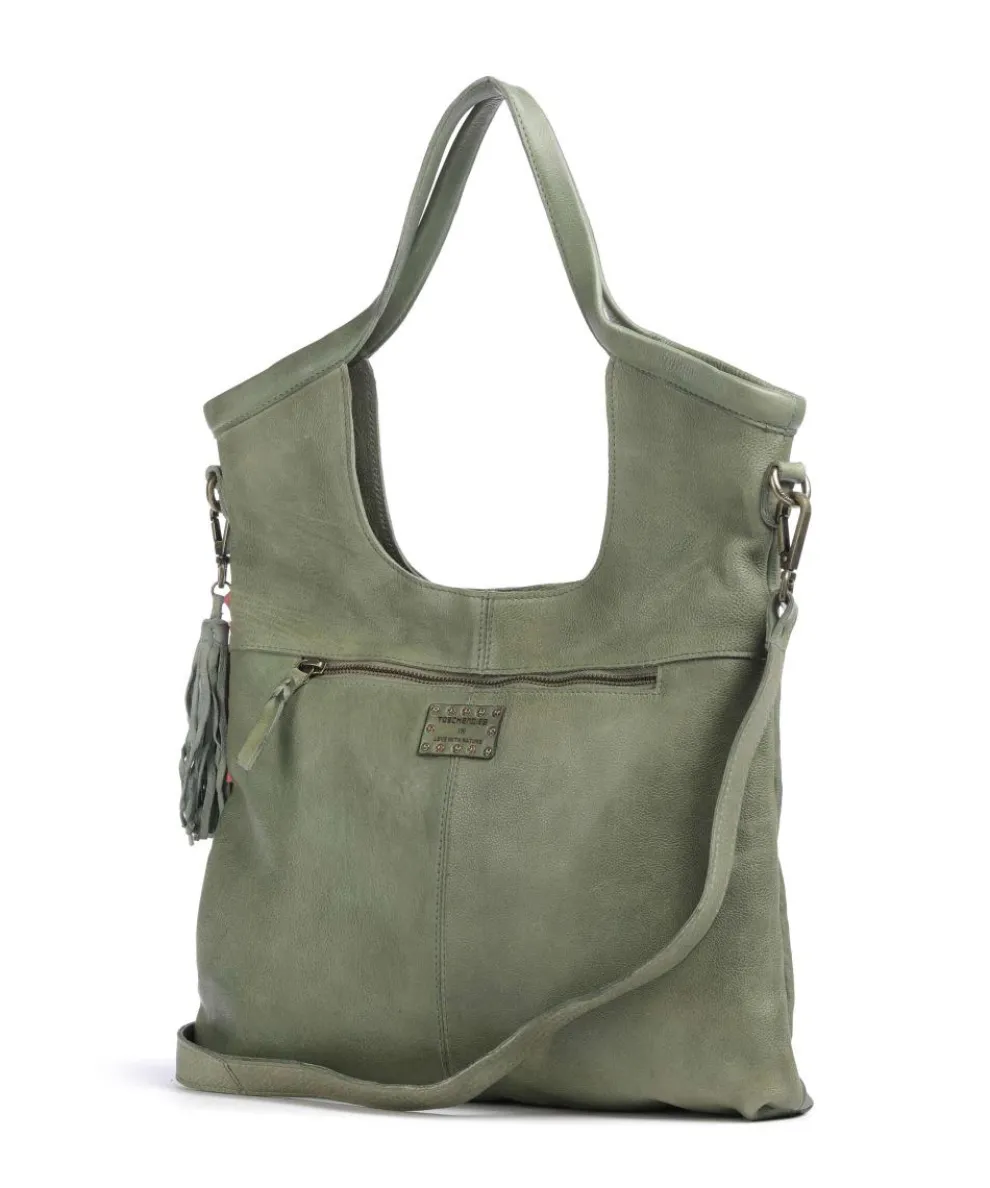 Herzweg 6 Shopper genarbtes Leder grün