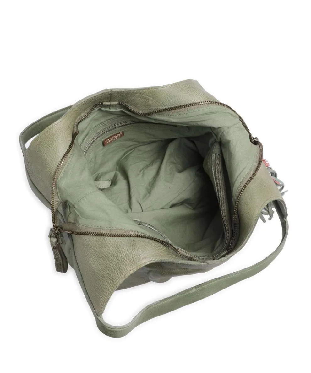 Herzweg 6 Shopper genarbtes Leder grün