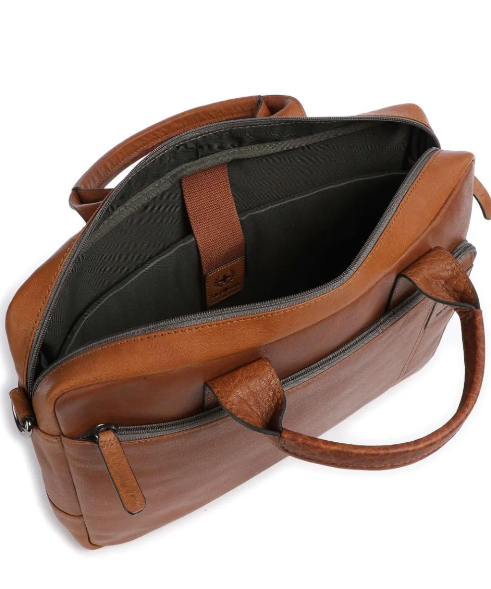 Hyde Aktentasche 15″ genarbtes Leder cognac