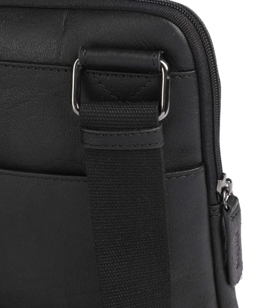 Hyde Park Brian Umhängetasche fein genarbtes Leder schwarz