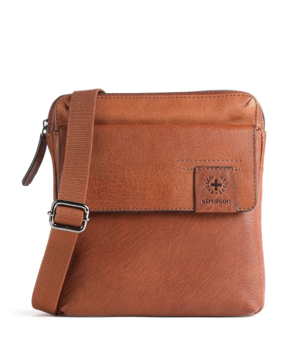 Hyde Park Umhängetasche genarbtes Rindsleder braun