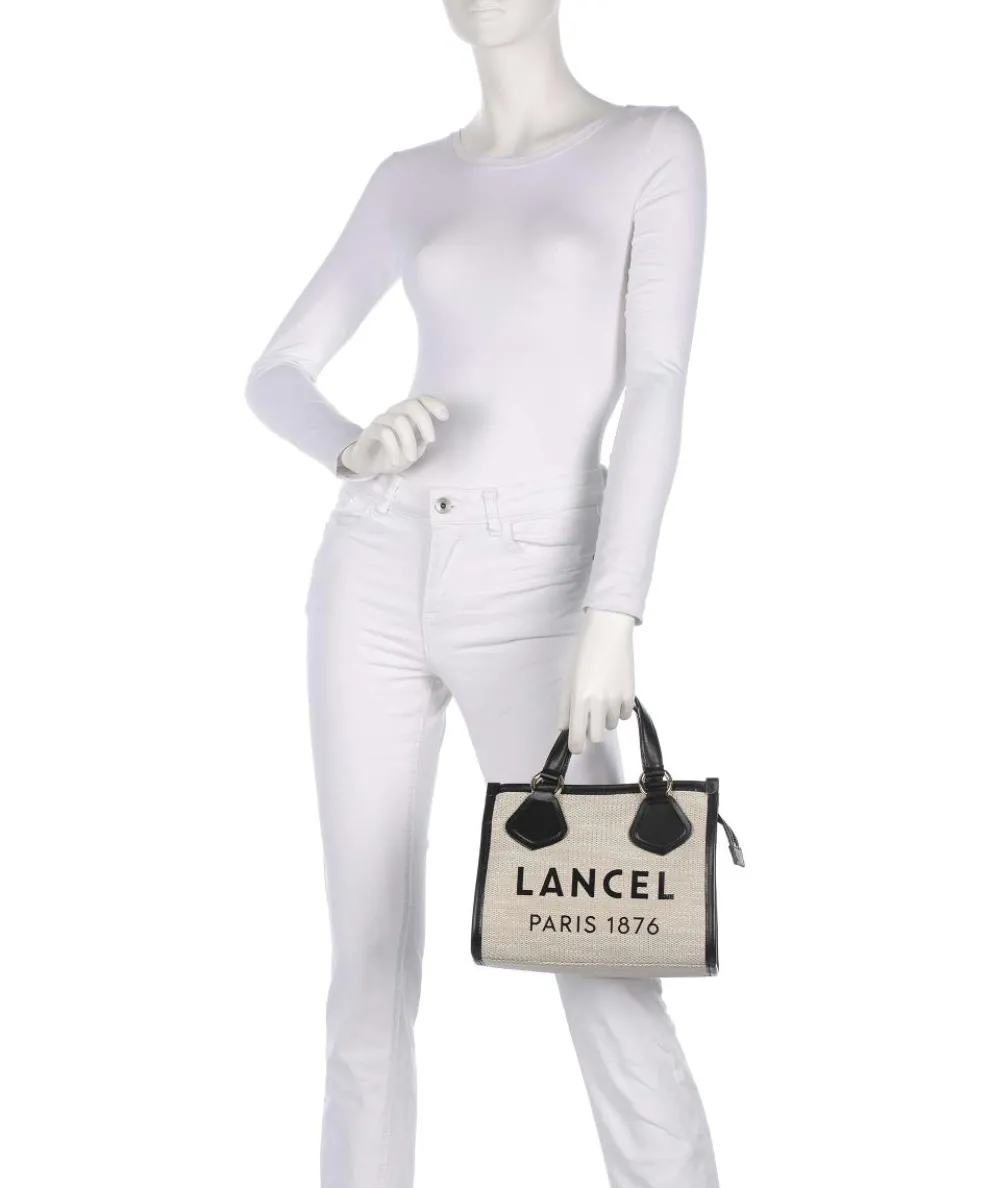 S Handtasche Textil beige/schwarz