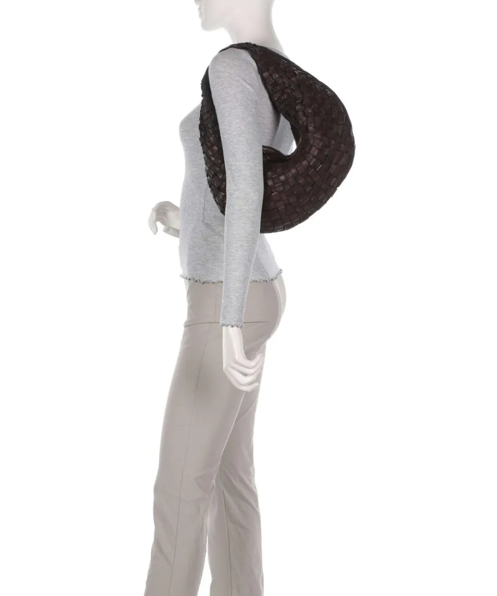 Beuteltasche genarbtes Rindsleder dunkelbraun