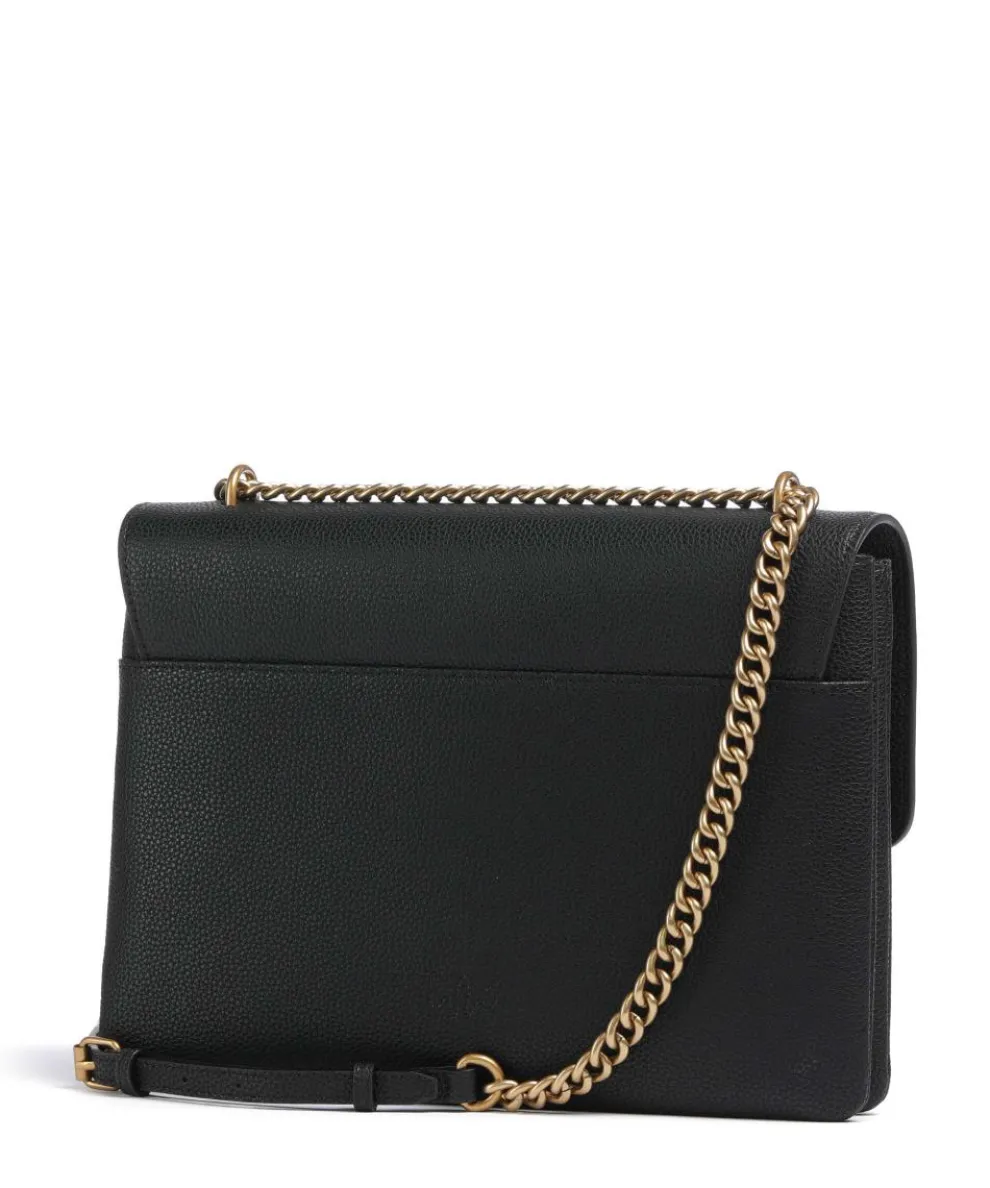 Love Soft Big Schultertasche genarbtes Rindsleder schwarz