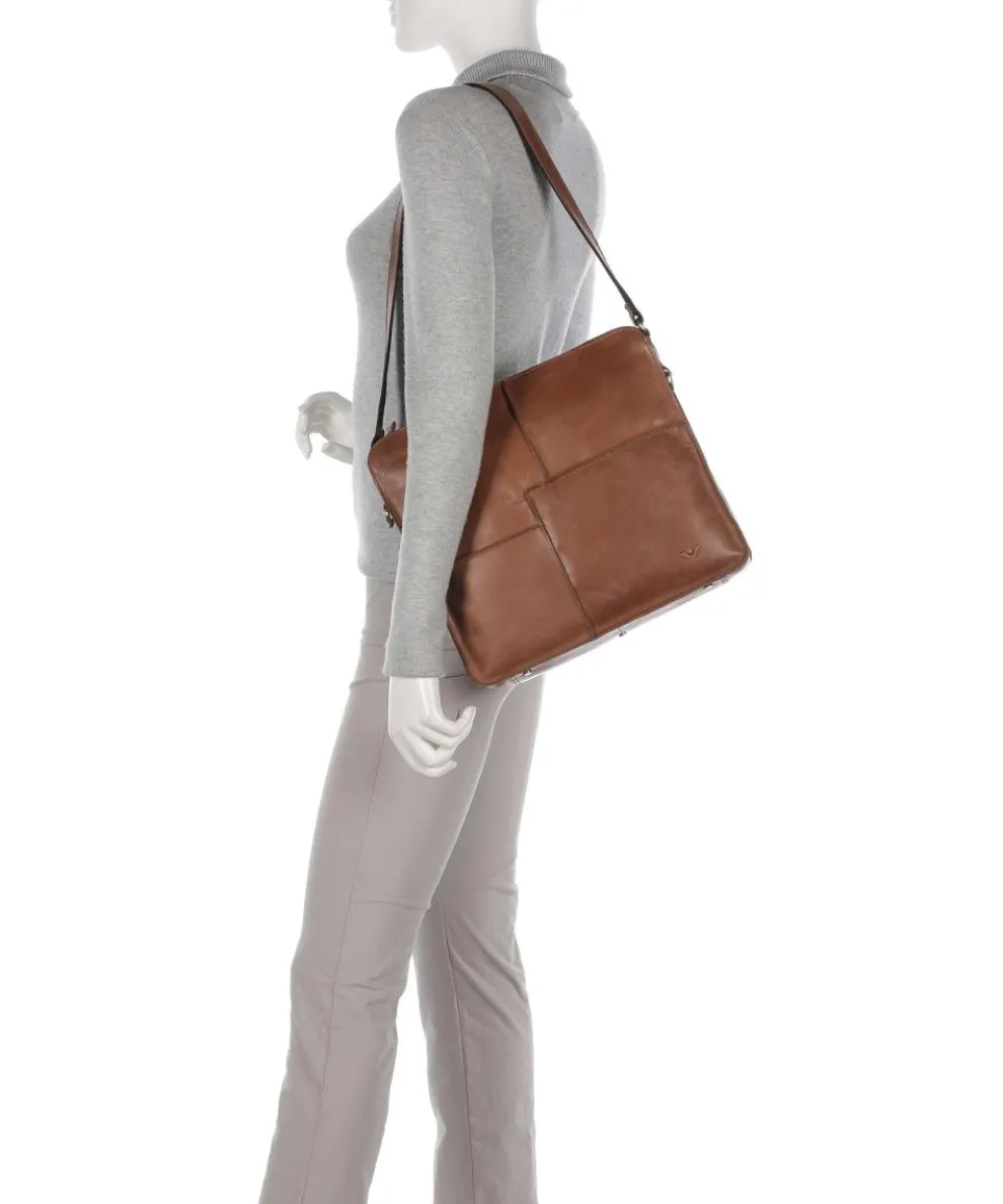 City Cowboy Ulani Schultertasche fein genarbtes Leder cognac