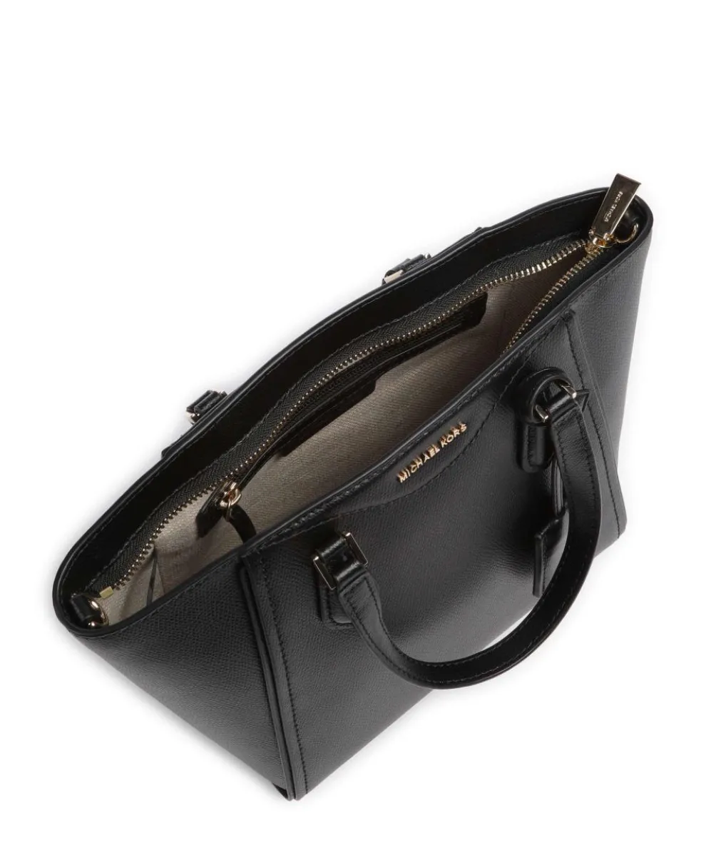 Taryn Handtasche genarbtes Rindsleder schwarz