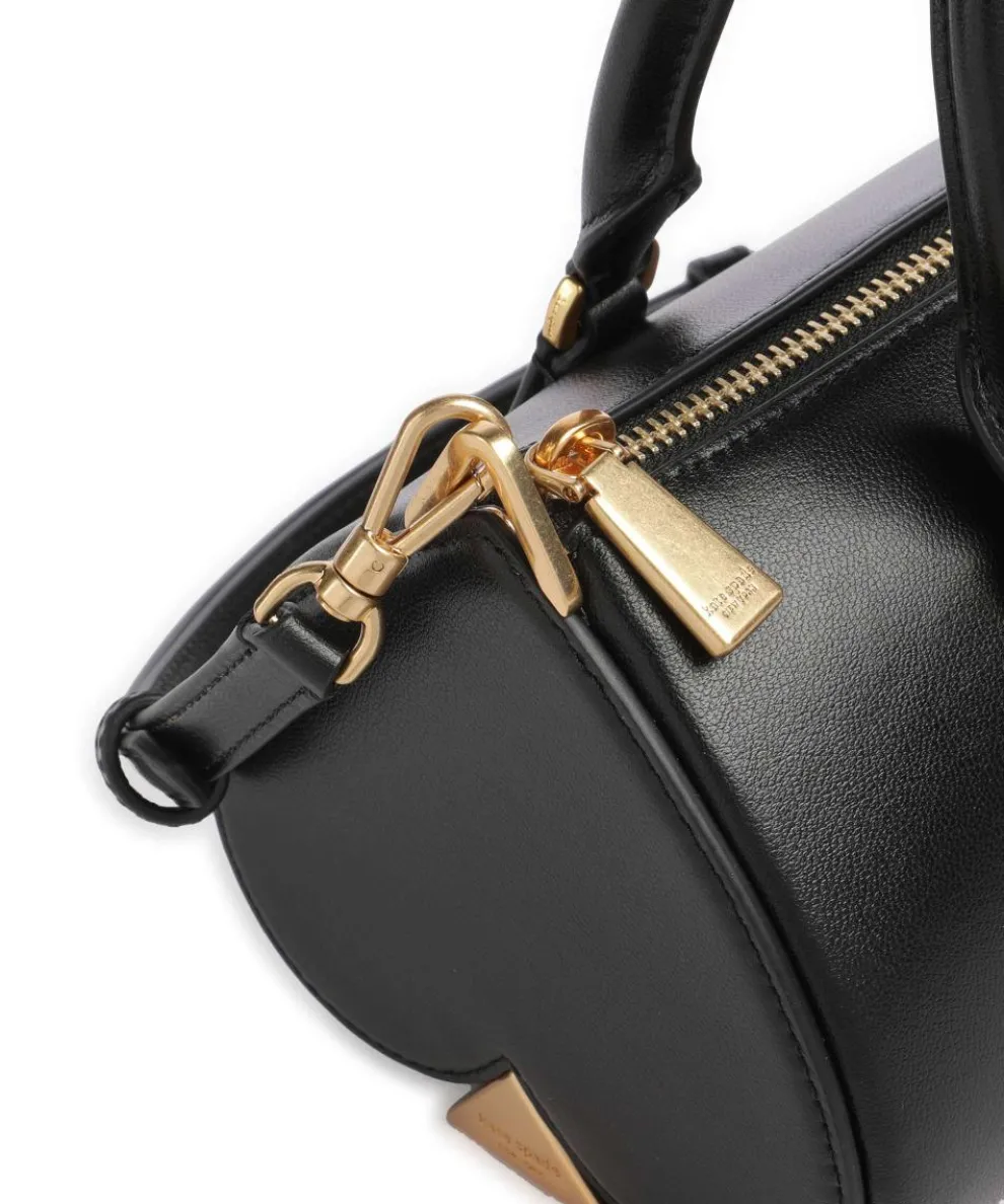 Spade Icon Handtasche fein genarbtes Leder schwarz