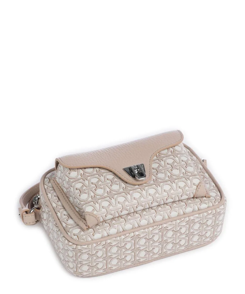 Beat Monogram Umhängetasche Baumwolle weiß