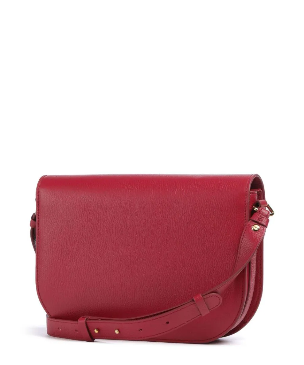Dew Schultertasche genarbtes Leder rot