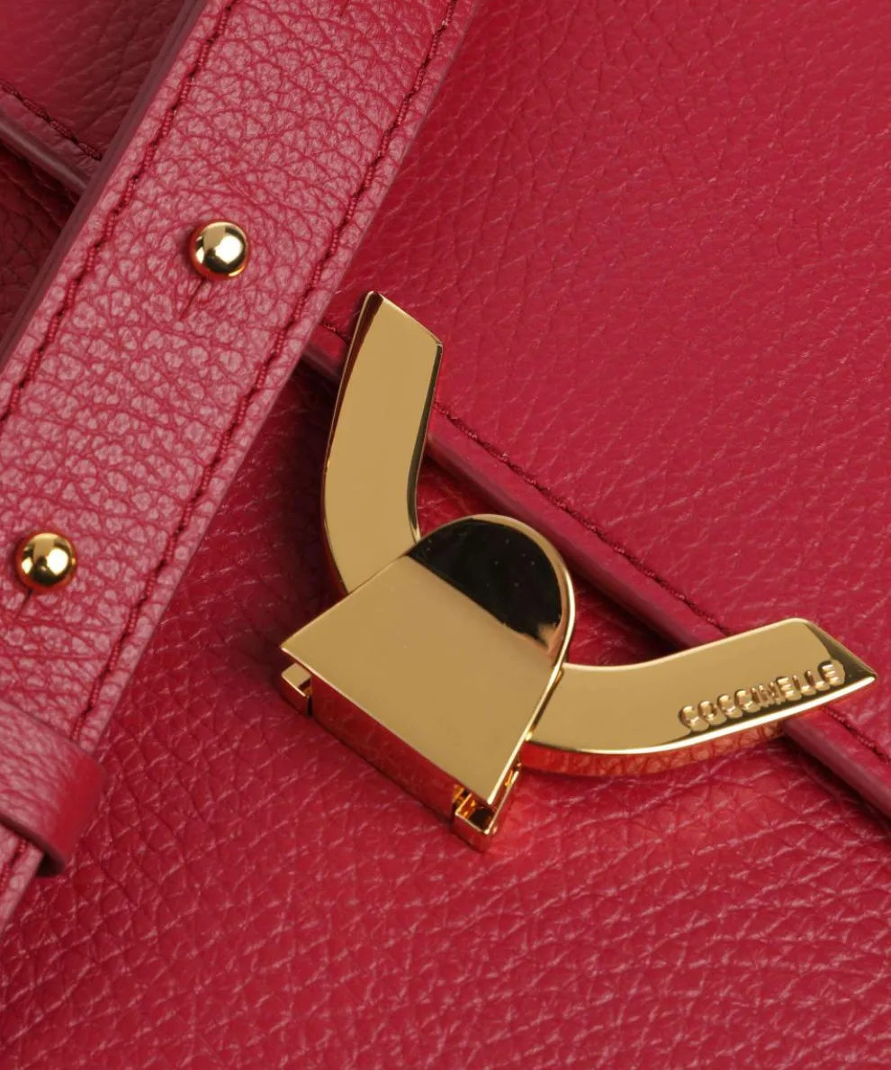 Dew Schultertasche genarbtes Leder rot