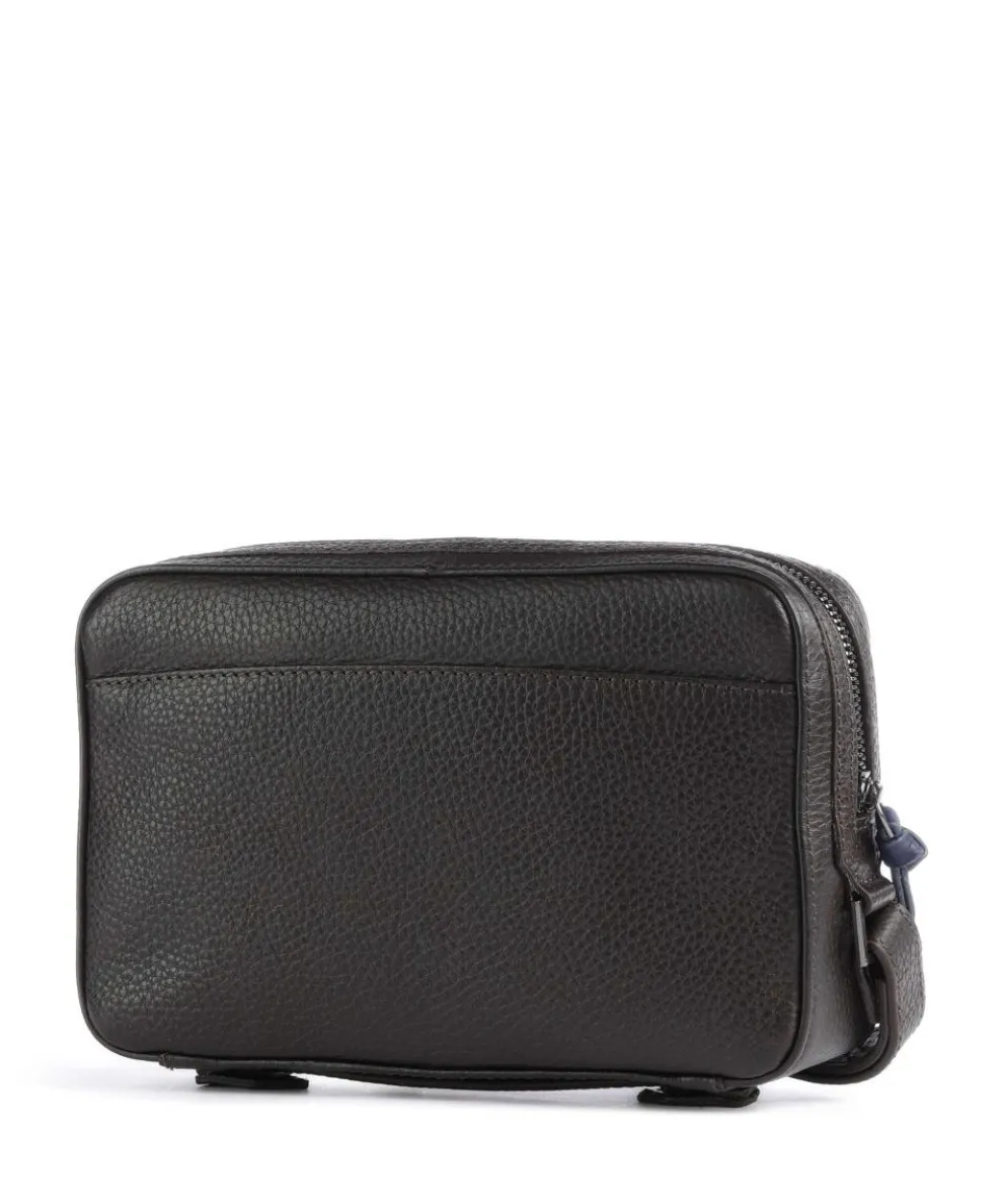 Novara Handgelenktasche genarbtes Rindsleder dunkelbraun