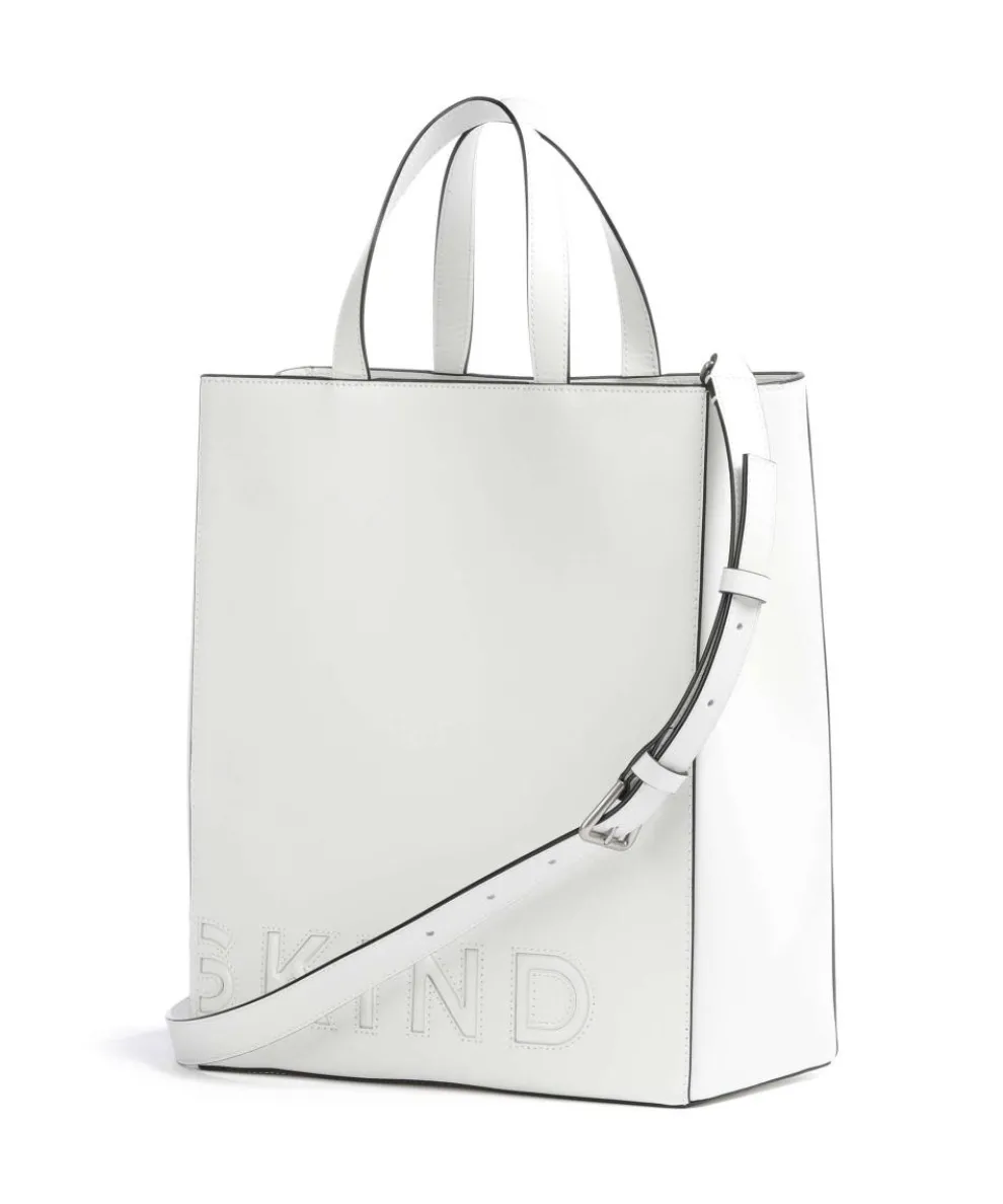 Paper Bag Logo Carter M Handtasche fein genarbtes Leder weiß