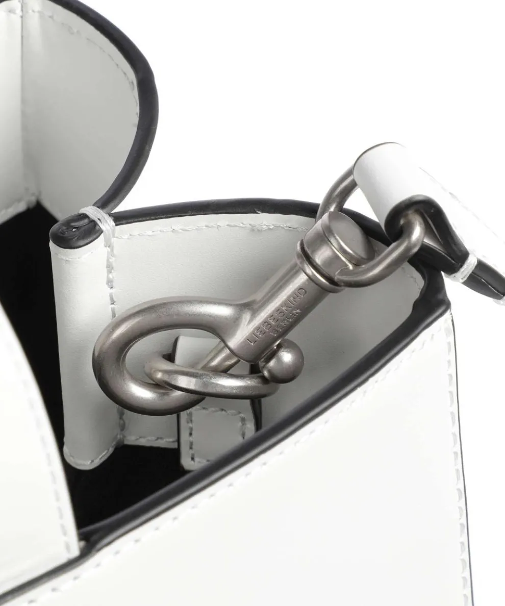 Paper Bag Logo Carter M Handtasche fein genarbtes Leder weiß