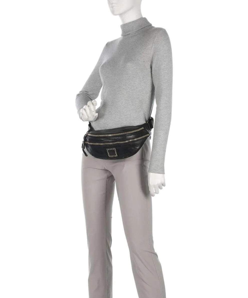 Gürteltasche genarbtes Rindsleder schwarz