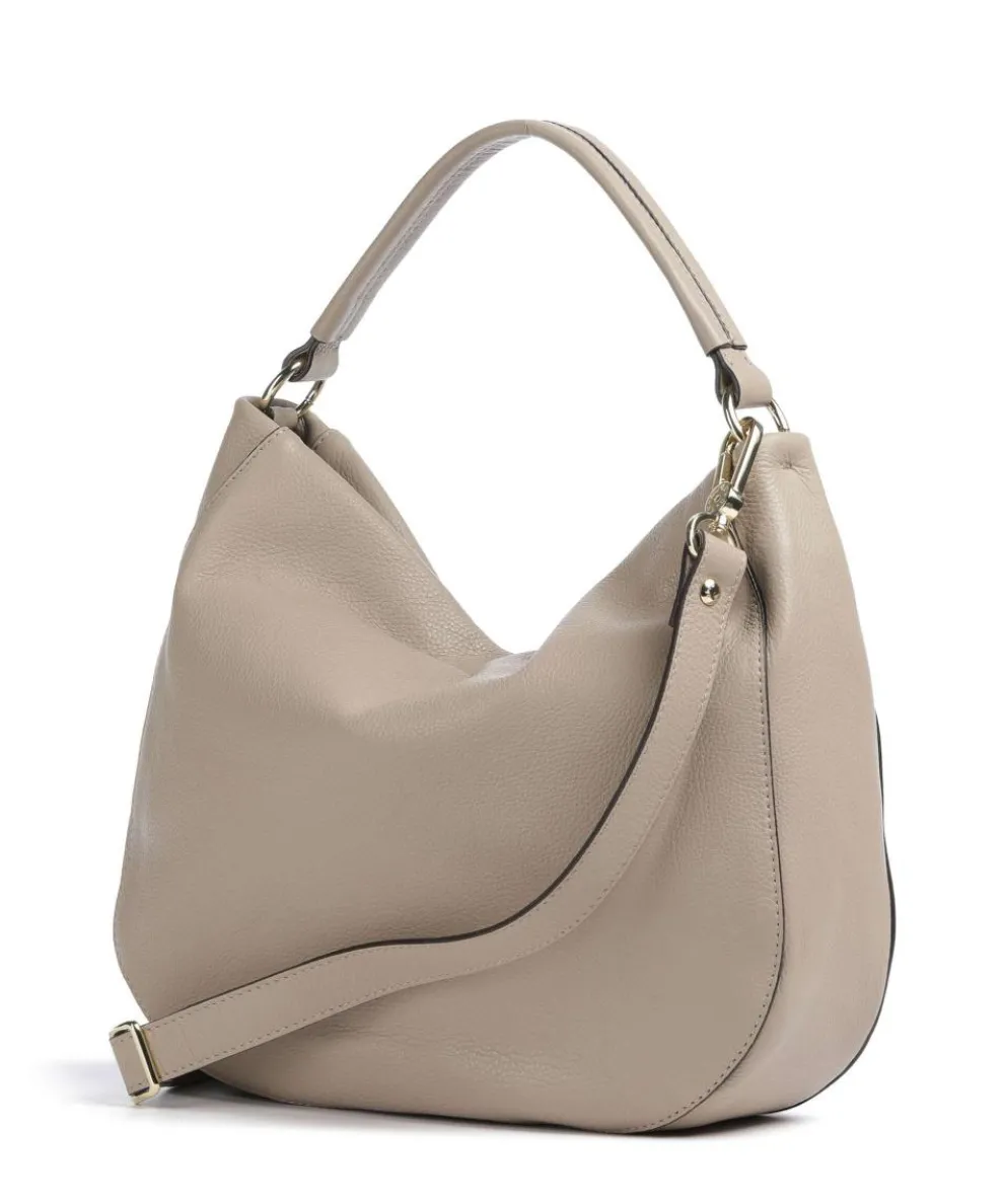 Dalia Mia Beuteltasche genarbtes Leder beige