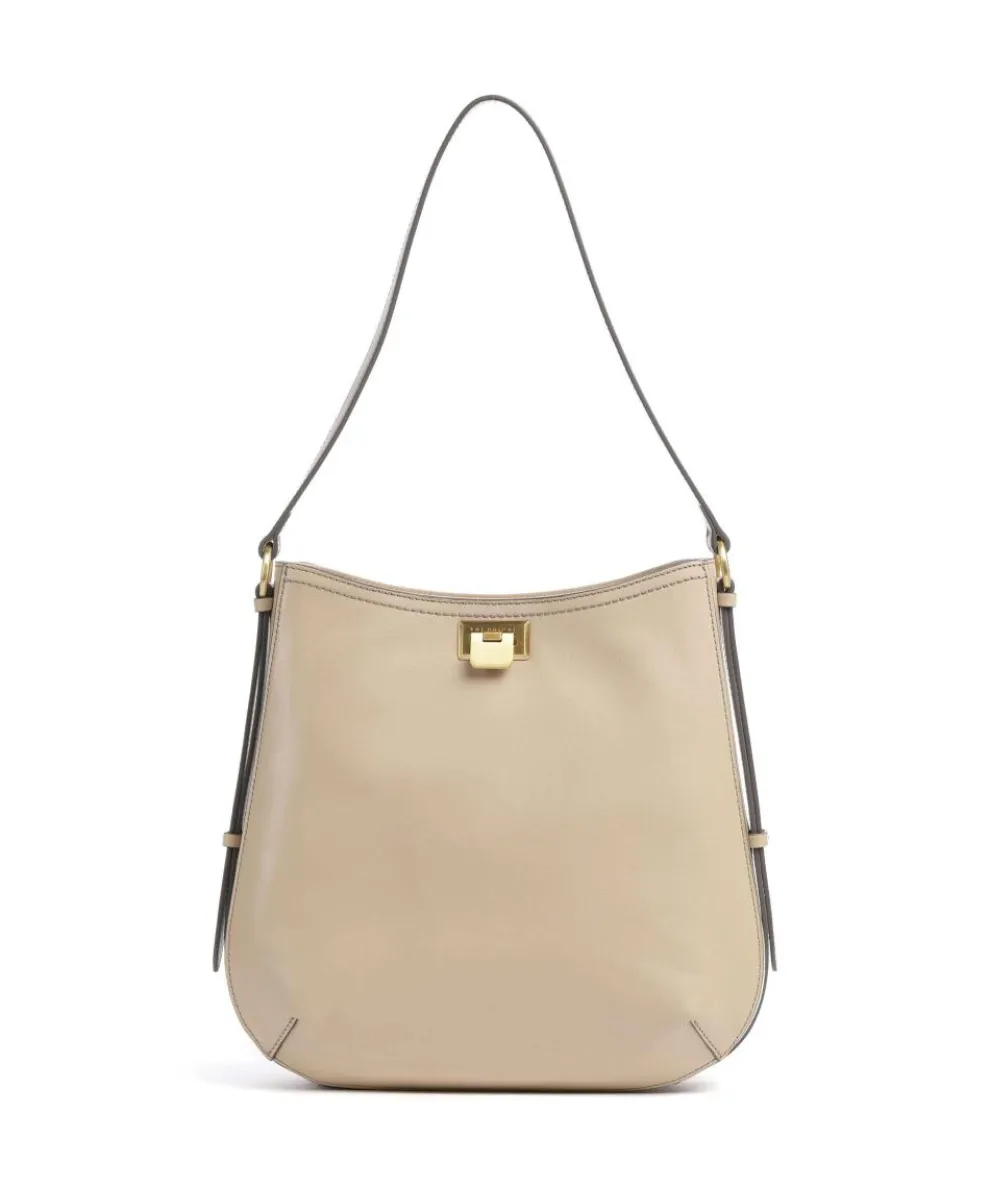 Federica Beuteltasche fein genarbtes Rindsleder beige