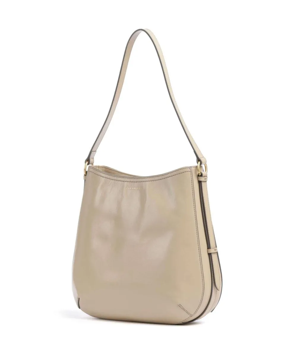 Federica Beuteltasche fein genarbtes Rindsleder beige