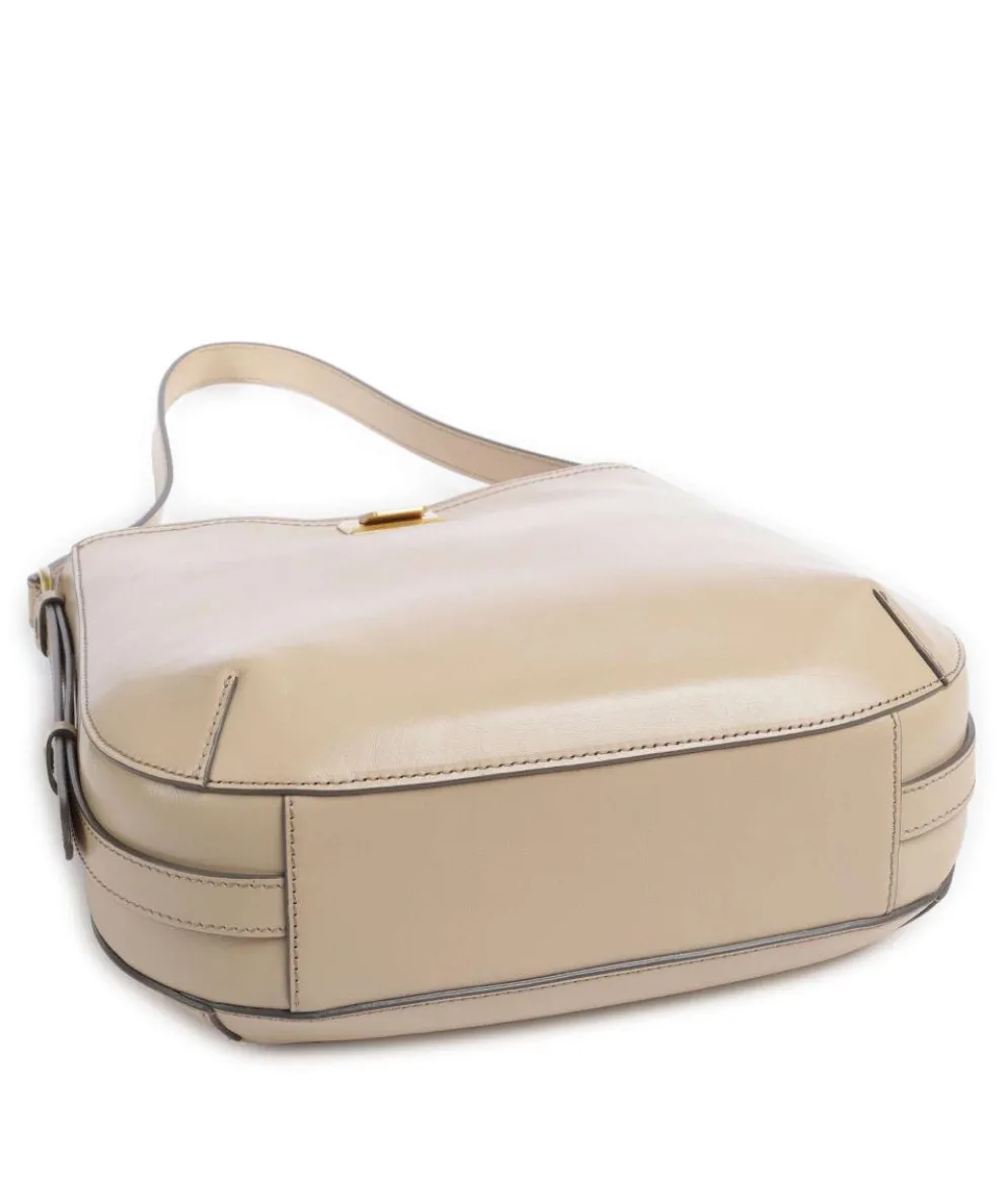 Federica Beuteltasche fein genarbtes Rindsleder beige