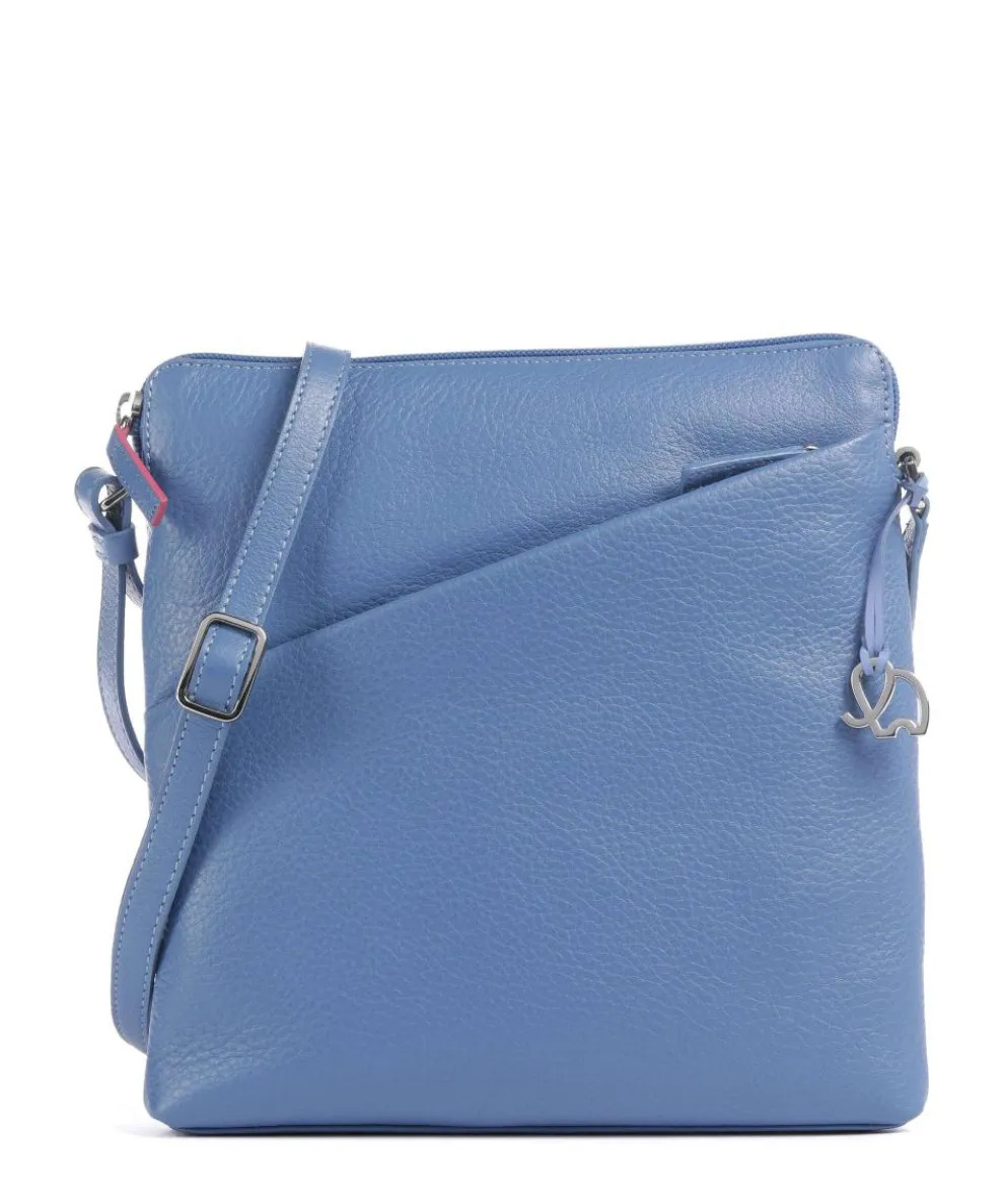 Milano Umhängetasche genarbtes Leder blau