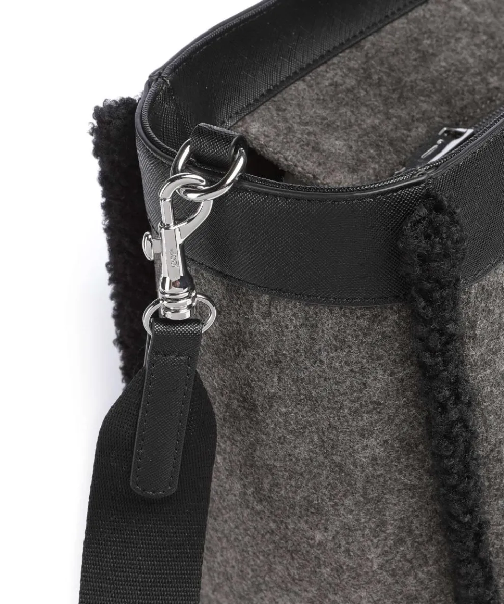 Jeans Calduccio Yvette Handtasche Lederimitat, Textil schwarz