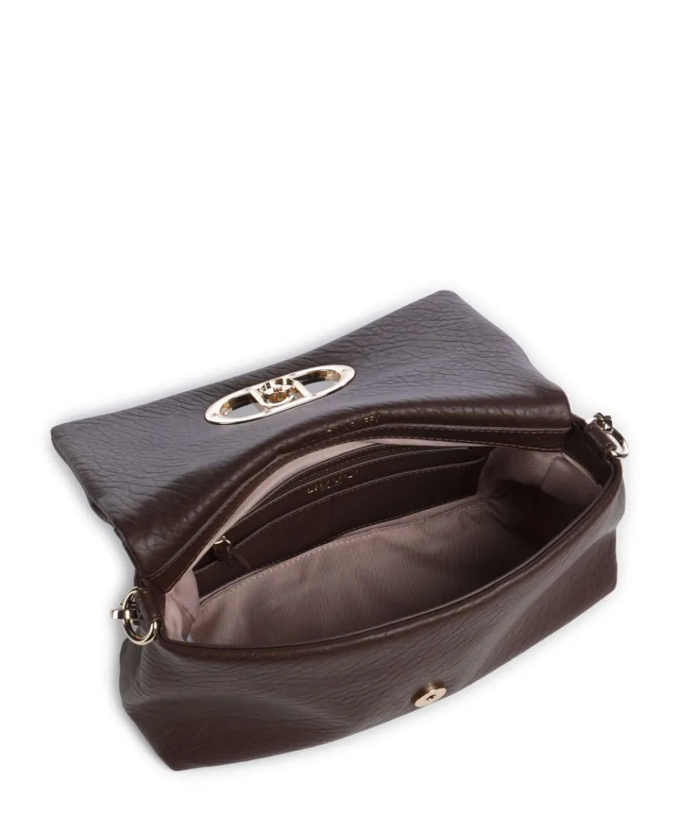 Icon M Schultertasche Lederimitat dunkelbraun