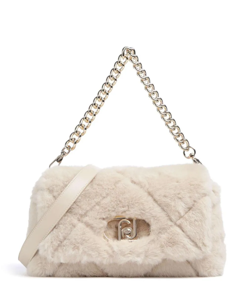 Icon M Schultertasche Kunstfell beige