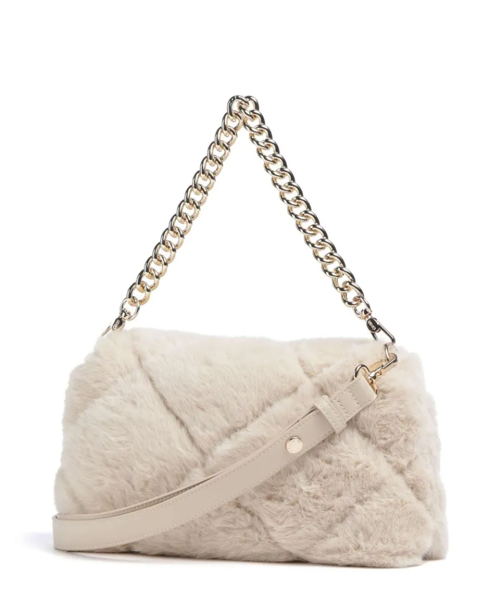 Icon M Schultertasche Kunstfell beige