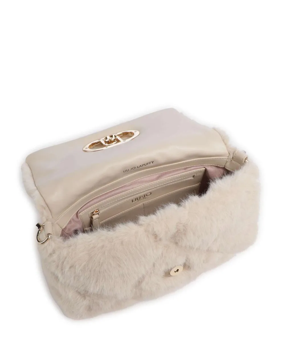 Icon M Schultertasche Kunstfell beige