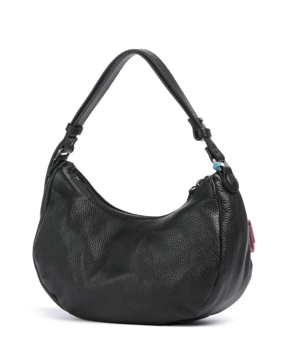 Icon Maite Schultertasche genarbtes Kalbsleder schwarz