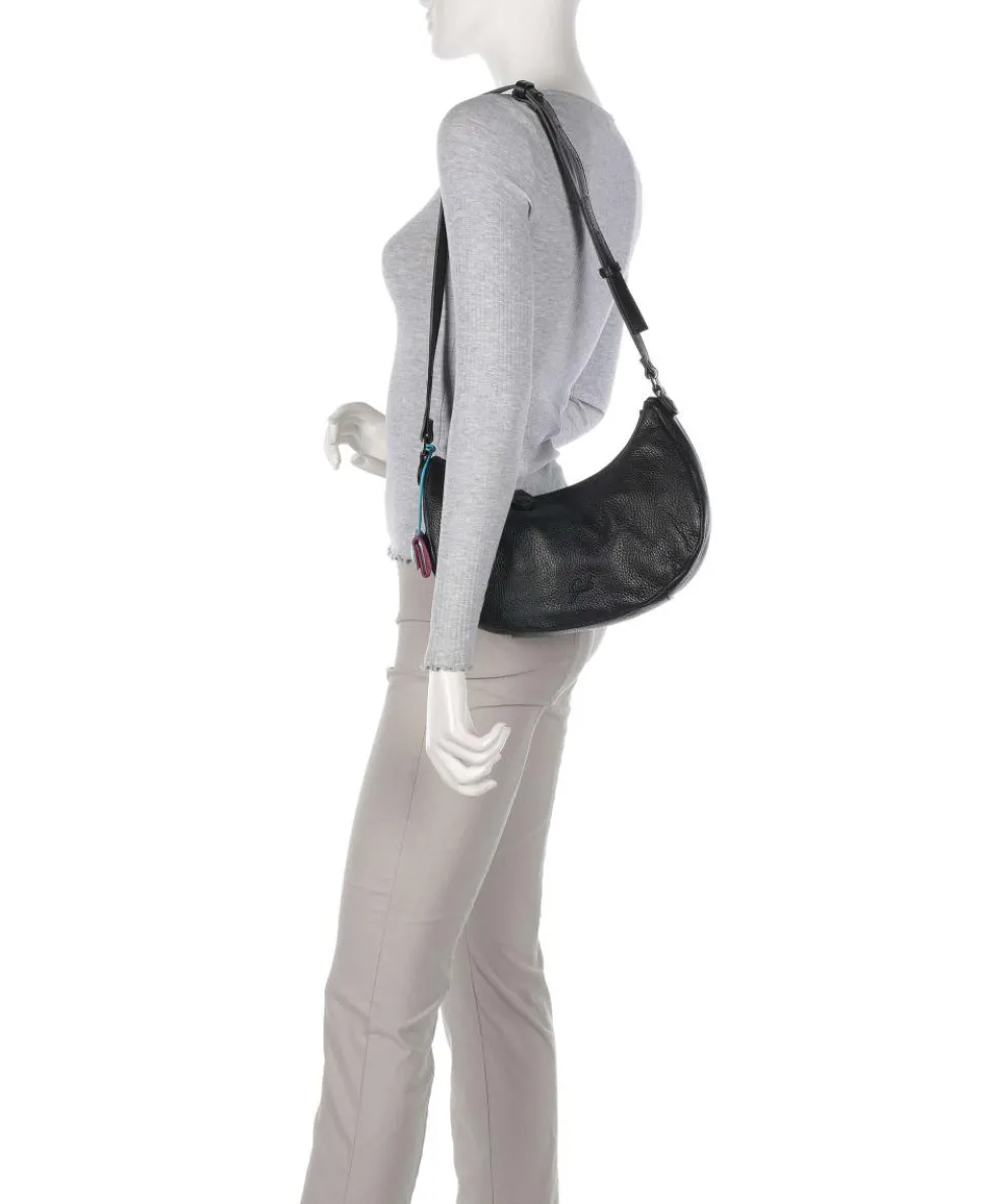 Icon Maite Schultertasche genarbtes Kalbsleder schwarz