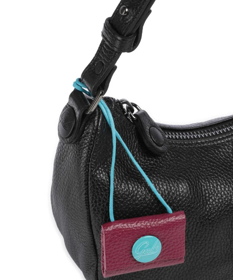 Icon Maite Schultertasche genarbtes Kalbsleder schwarz