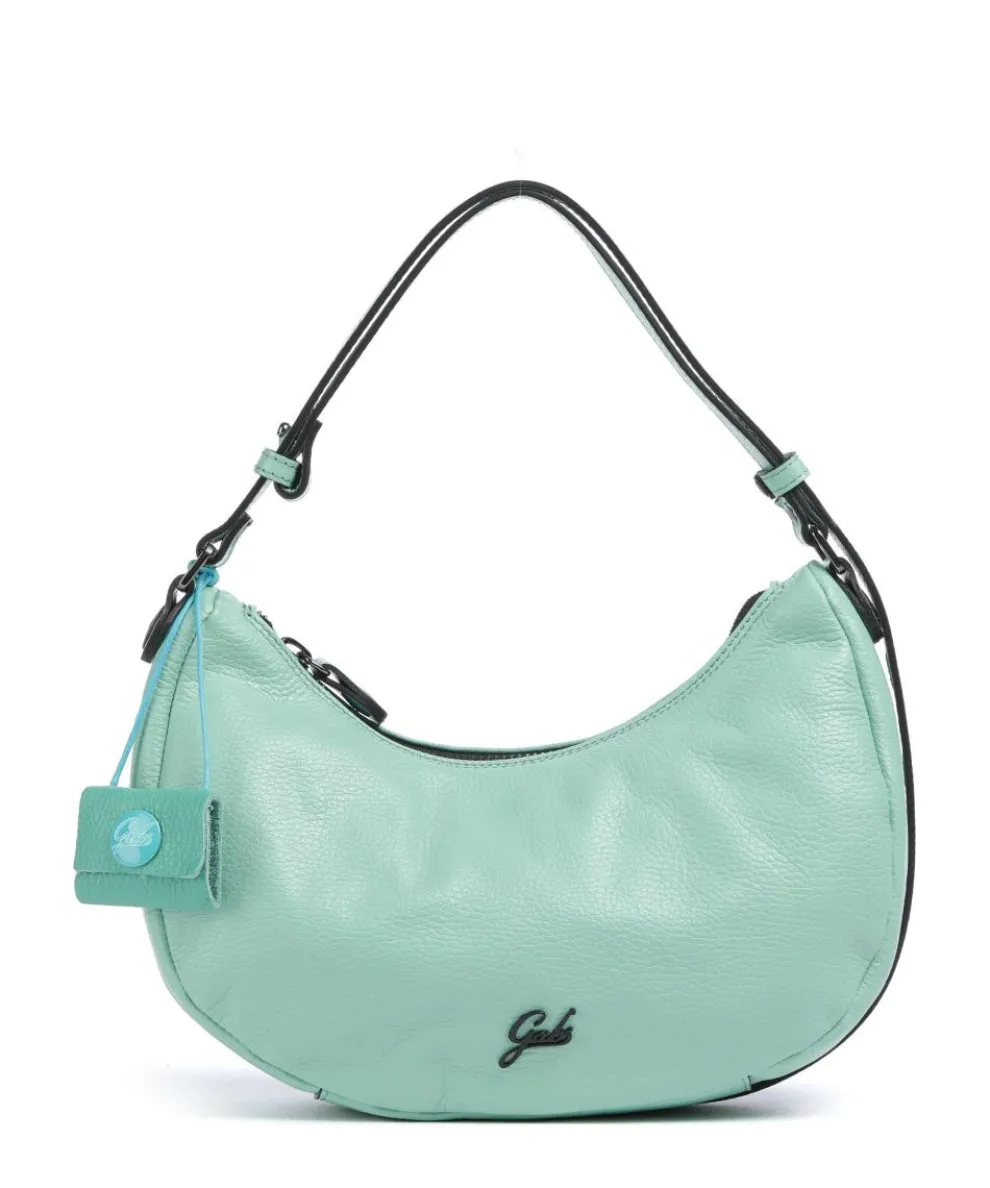 Icon Maite Schultertasche genarbtes Kalbsleder türkis