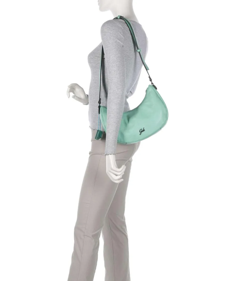 Icon Maite Schultertasche genarbtes Kalbsleder türkis