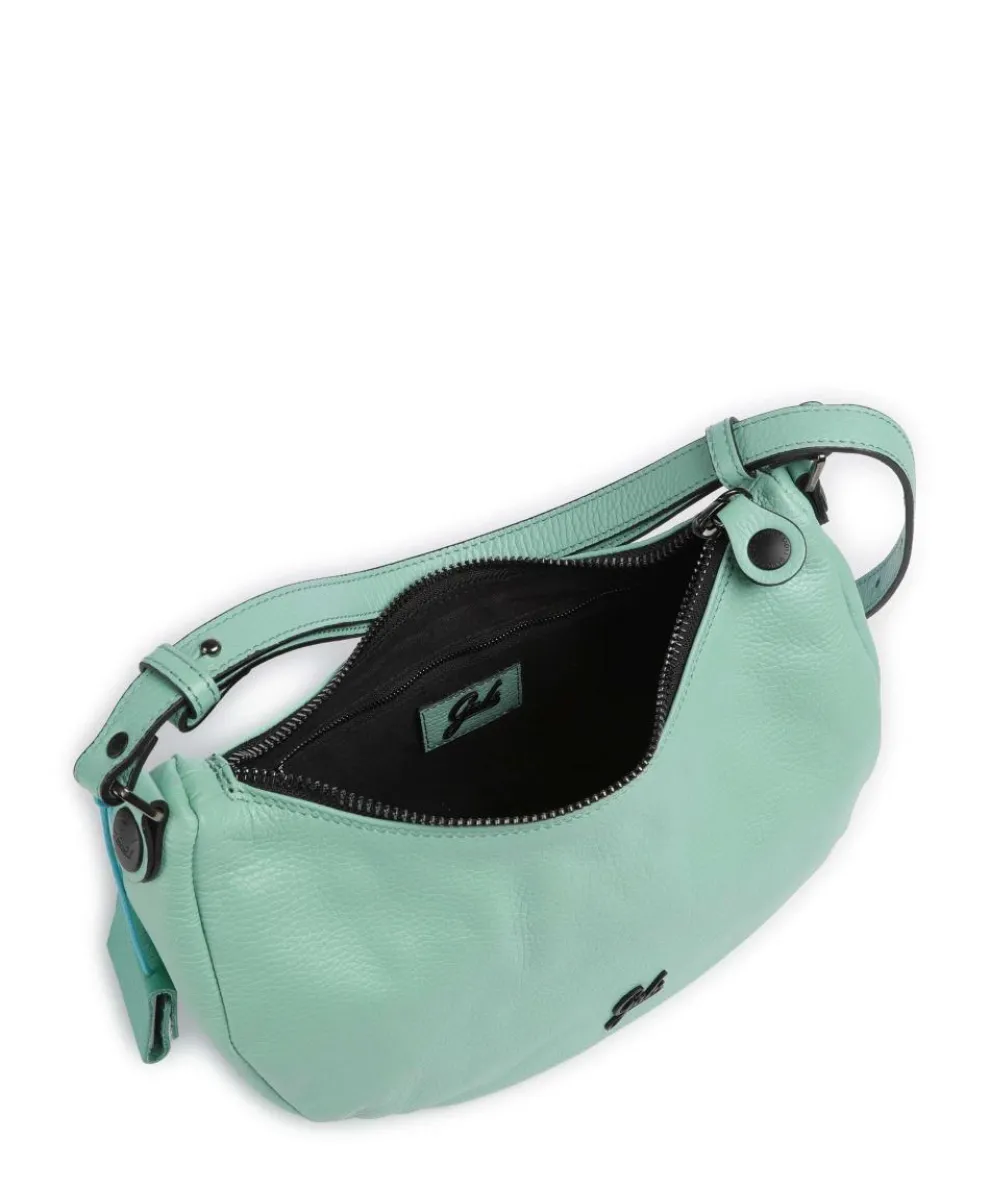 Icon Maite Schultertasche genarbtes Kalbsleder türkis