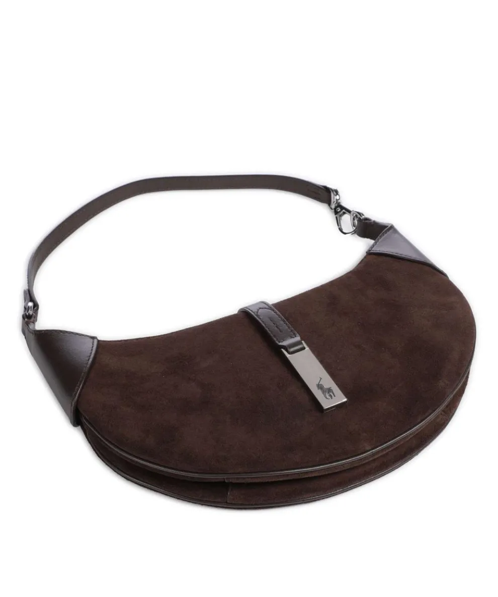 ID Collection Small Schultertasche aufgerautes Rindsleder dunkelbraun