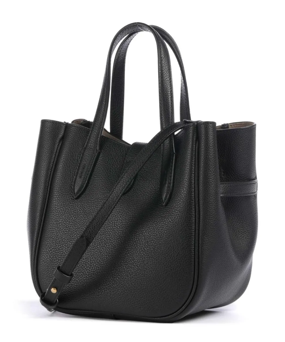 ID Collection Small Handtasche genarbtes Rindsleder schwarz