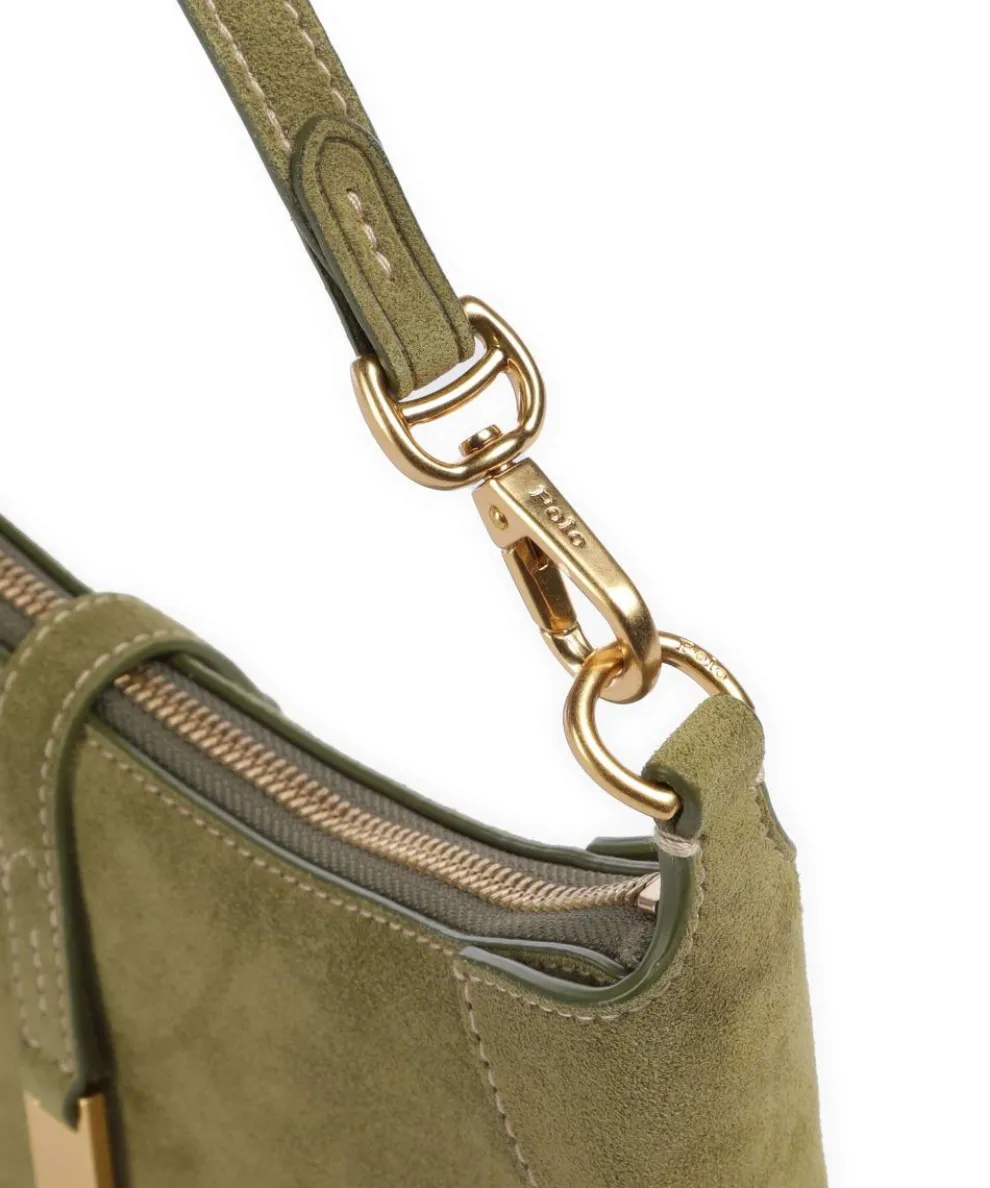 ID Collection Small Schultertasche aufgerautes Rindsleder olivgrün