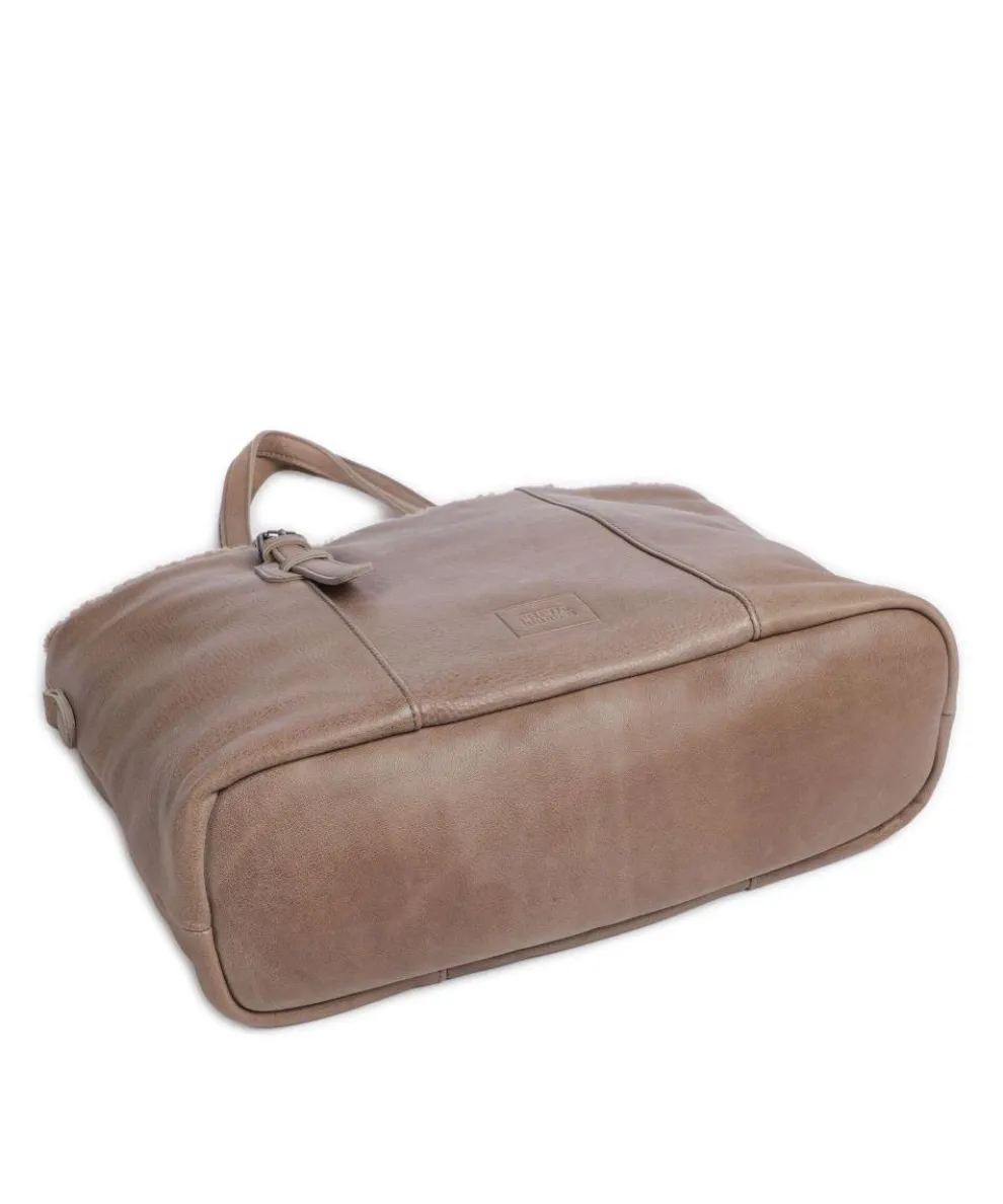 Inside Out Shopper genarbtes Leder taupe