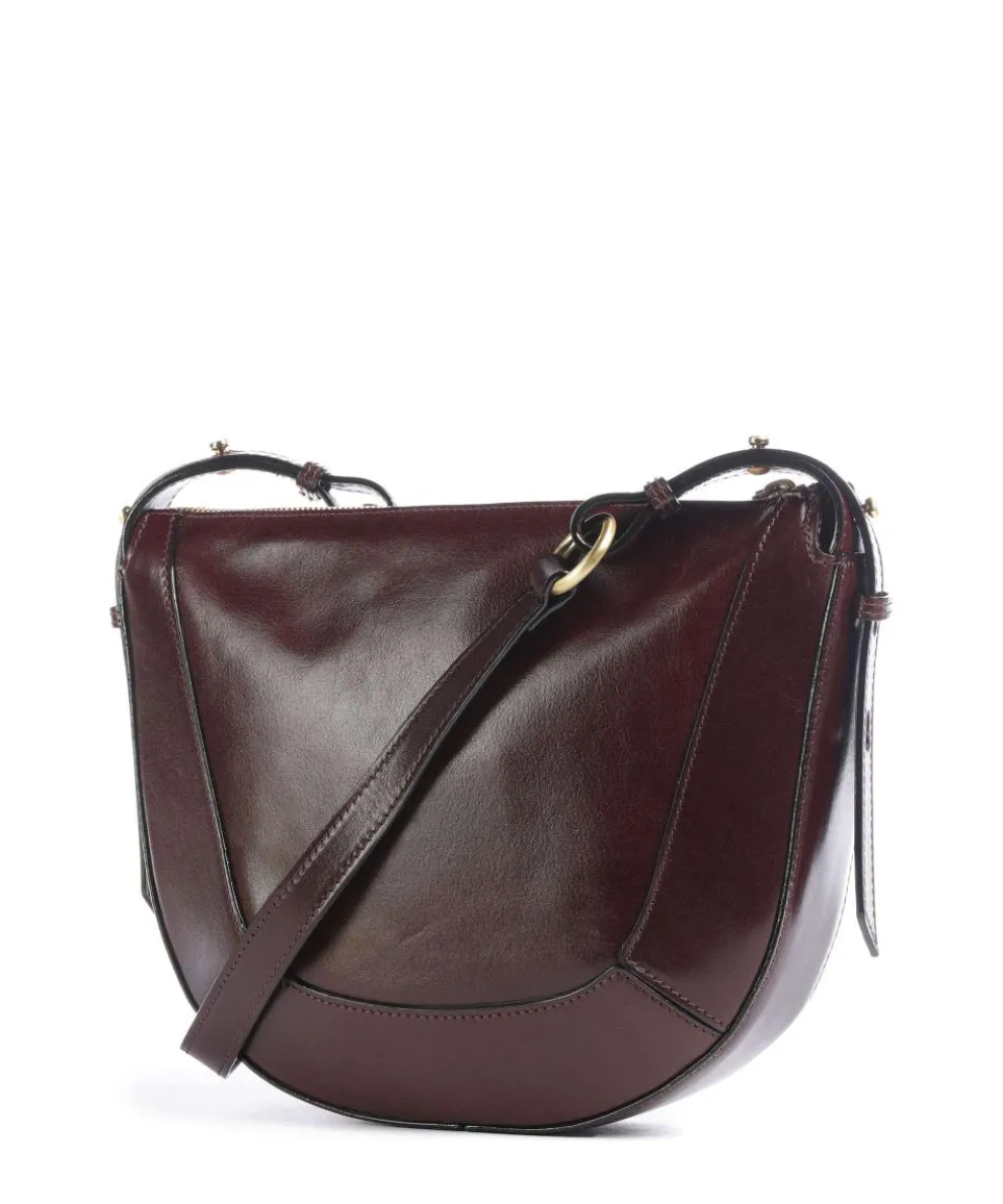 Fedora Umhängetasche fein genarbtes Rindsleder rotbraun