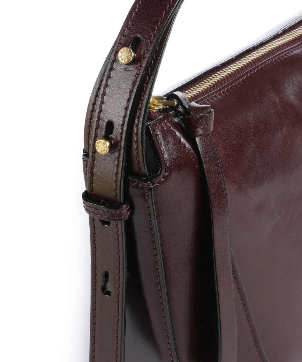 Fedora Umhängetasche fein genarbtes Rindsleder rotbraun