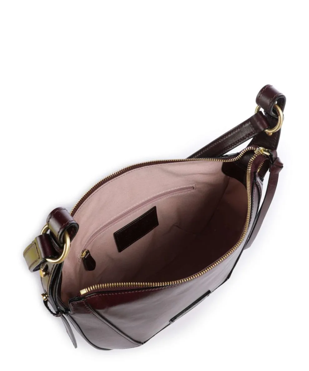 Fedora Umhängetasche fein genarbtes Rindsleder rotbraun