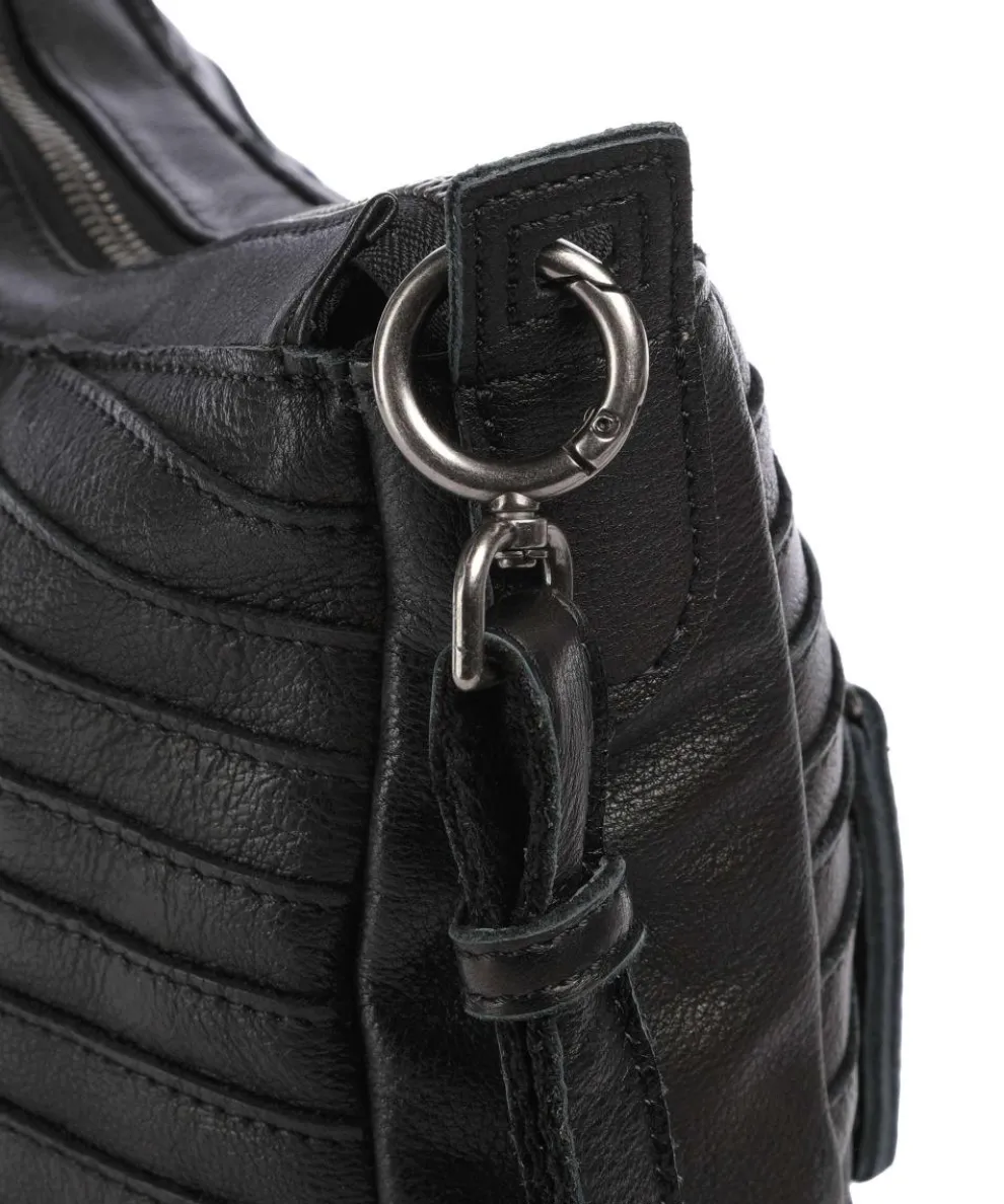 Bestseller Umhängetasche genarbtes Leder schwarz